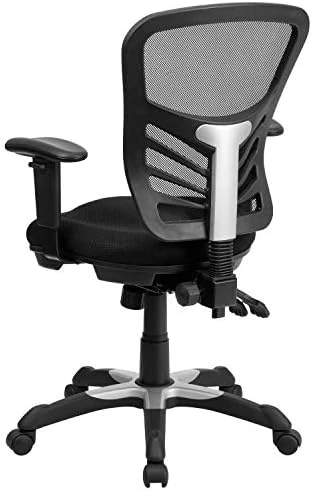 Mid-Back Swivel Desk Chair with Wheels, Mesh Back, Padded Seat, and Armrests — Smart Chairs, Flash Furniture