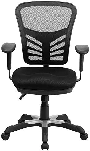 Mid-Back Swivel Desk Chair with Wheels, Mesh Back, Padded Seat, and Armrests — Smart Chairs, Flash Furniture
