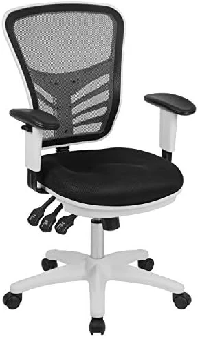 Mid-Back Swivel Desk Chair with Wheels, Mesh Back, Padded Seat, and Armrests — Smart Chairs, Flash Furniture