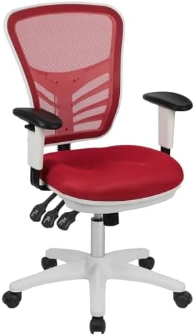 Mid-Back Swivel Desk Chair with Wheels, Mesh Back, Padded Seat, and Armrests — Smart Chairs, Flash Furniture
