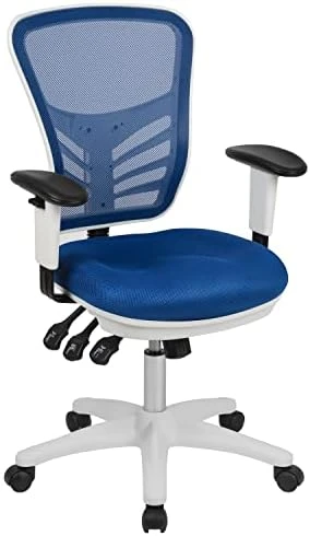 Mid-Back Swivel Desk Chair with Wheels, Mesh Back, Padded Seat, and Armrests — Smart Chairs, Flash Furniture