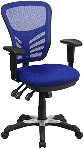 Mid-Back Swivel Desk Chair with Wheels, Mesh Back, Padded Seat, and Armrests — Smart Chairs, Flash Furniture