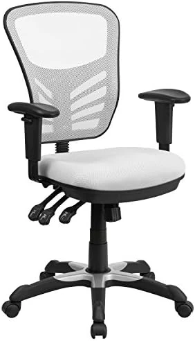 Mid-Back Swivel Desk Chair with Wheels, Mesh Back, Padded Seat, and Armrests — Smart Chairs, Flash Furniture
