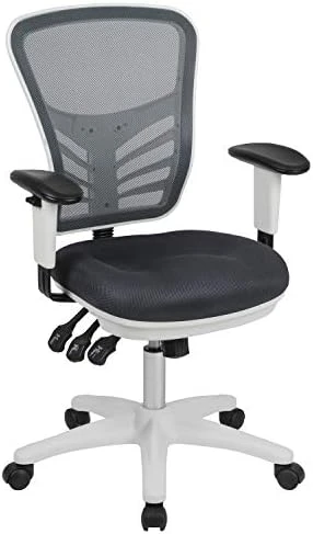 Mid-Back Swivel Desk Chair with Wheels, Mesh Back, Padded Seat, and Armrests — Smart Chairs, Flash Furniture