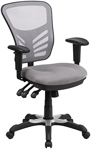 Mid-Back Swivel Desk Chair with Wheels, Mesh Back, Padded Seat, and Armrests — Smart Chairs, Flash Furniture