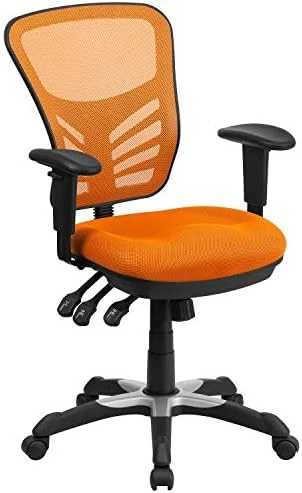 Mid-Back Swivel Desk Chair with Wheels, Mesh Back, Padded Seat, and Armrests — Smart Chairs, Flash Furniture