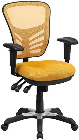 Mid-Back Swivel Desk Chair with Wheels, Mesh Back, Padded Seat, and Armrests — Smart Chairs, Flash Furniture