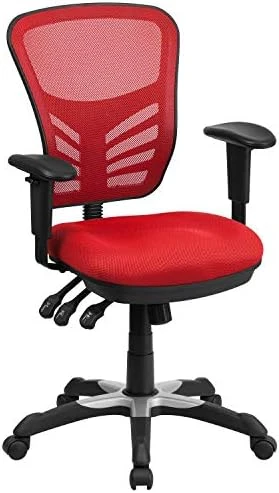Mid-Back Swivel Desk Chair with Wheels, Mesh Back, Padded Seat, and Armrests — Smart Chairs, Flash Furniture