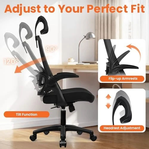 Office Desk Chair with Ergonomic Headrest and Lumbar Support — Smart Chairs, NEO CHAIR