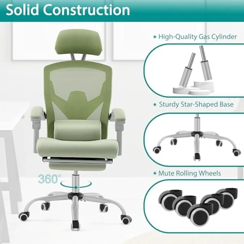 Office Desk Chair with Footrest Ergonomic Gaming Chair — Smart Chairs, DUMOS