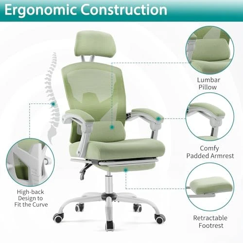 Office Desk Chair with Footrest Ergonomic Gaming Chair — Smart Chairs, DUMOS