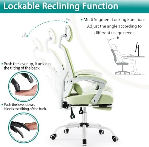 Office Desk Chair with Footrest Ergonomic Gaming Chair — Smart Chairs, DUMOS