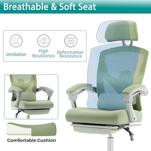 Office Desk Chair with Footrest Ergonomic Gaming Chair — Smart Chairs, DUMOS