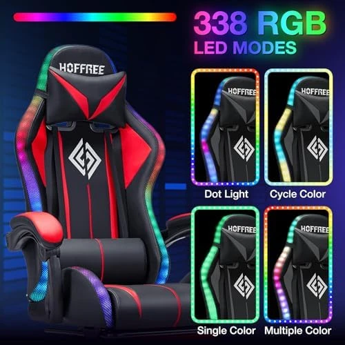 RGB Gaming Chair with Bluetooth Speakers and LED Lights — Smart Chairs, VANSPACE
