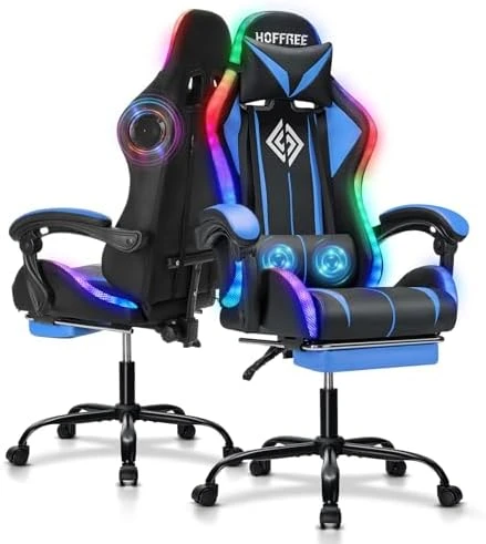 RGB Gaming Chair with Bluetooth Speakers and LED Lights — Smart Chairs, VANSPACE
