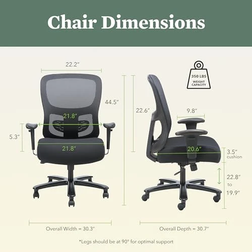 Sadie Big and Tall Ergonomic Office Chair with Mesh Back — Smart Chairs, HON