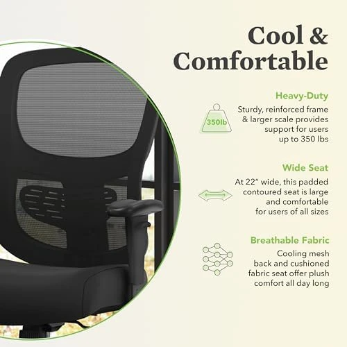Sadie Big and Tall Ergonomic Office Chair with Mesh Back — Smart Chairs, HON