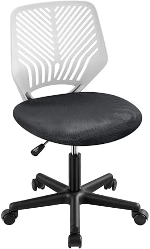 Student Desk Chair, Low-Back Armless Study Chair with Lumbar Support, Adjustable Swivel Office Chair — Smart Chairs, Yaheetech
