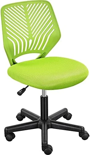 Student Desk Chair, Low-Back Armless Study Chair with Lumbar Support, Adjustable Swivel Office Chair — Smart Chairs, Yaheetech
