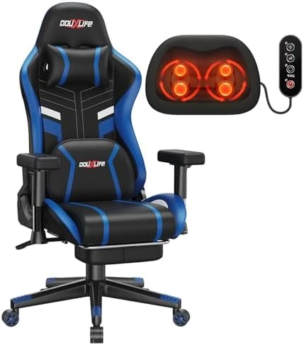 3D Kneading Massage Gaming Chair with Footrest — Massage Chairs, Douxlife