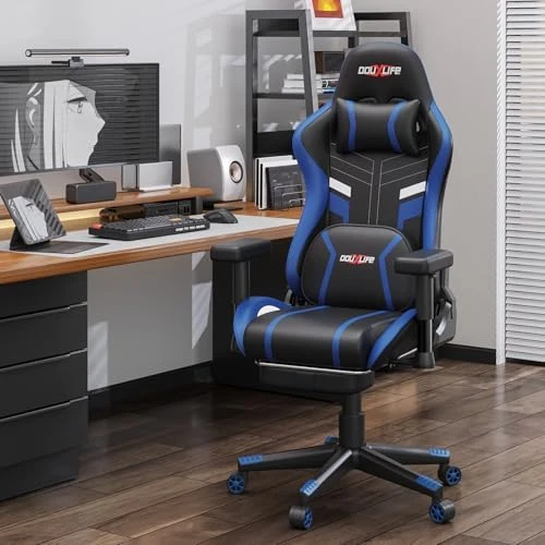 3D Kneading Massage Gaming Chair with Footrest — Massage Chairs, Douxlife