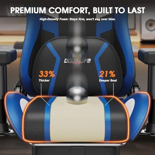 3D Kneading Massage Gaming Chair with Footrest — Massage Chairs, Douxlife