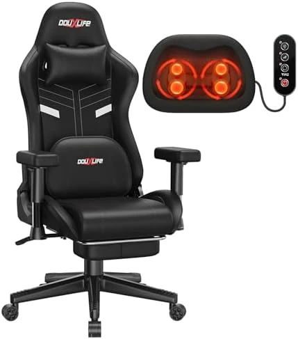 3D Kneading Massage Gaming Chair with Footrest — Massage Chairs, Douxlife