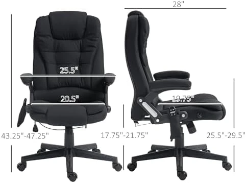 6 Point Vibrating Massage Office Chair with Heat — Massage Chairs, HOMCOM