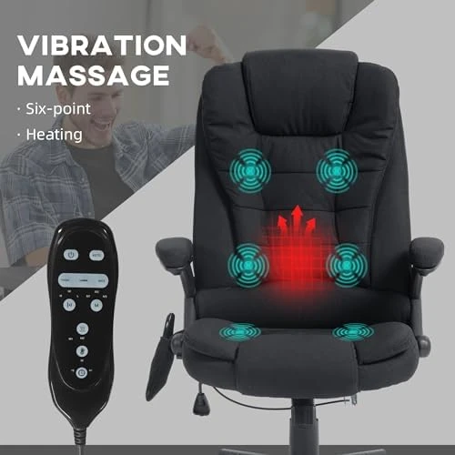 6 Point Vibrating Massage Office Chair with Heat — Massage Chairs, HOMCOM