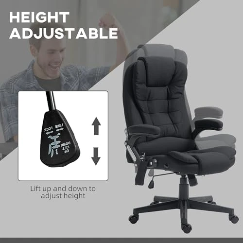 6 Point Vibrating Massage Office Chair with Heat — Massage Chairs, HOMCOM