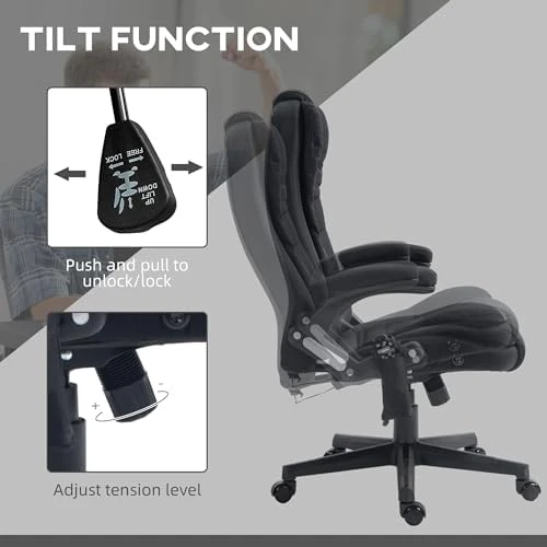 6 Point Vibrating Massage Office Chair with Heat — Massage Chairs, HOMCOM