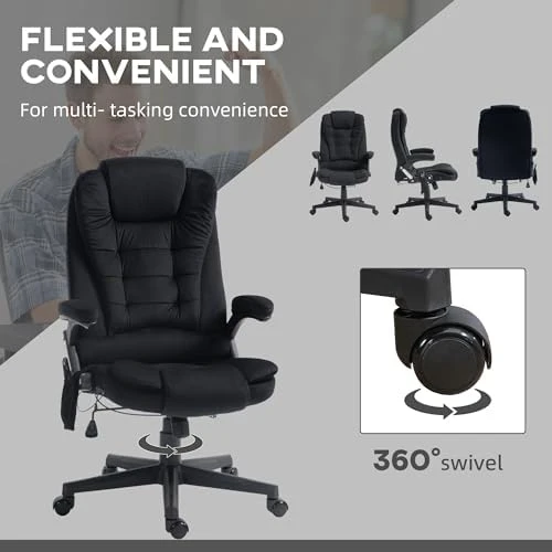 6 Point Vibrating Massage Office Chair with Heat — Massage Chairs, HOMCOM