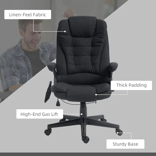 6 Point Vibrating Massage Office Chair with Heat — Massage Chairs, HOMCOM
