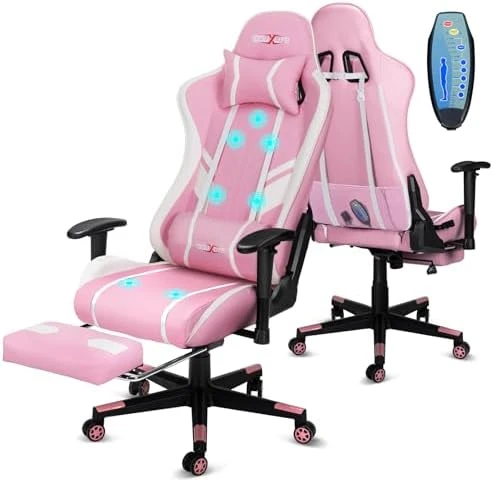 7-Point Massage Gaming Chair with Footrest — Smart Chairs, Douxlife