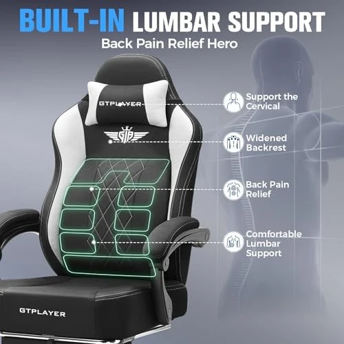 Big and Tall Gaming Chair with Footrest — Smart Chairs, GTPLAYER