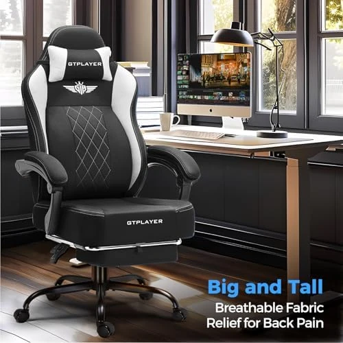 Big and Tall Gaming Chair with Footrest — Smart Chairs, GTPLAYER
