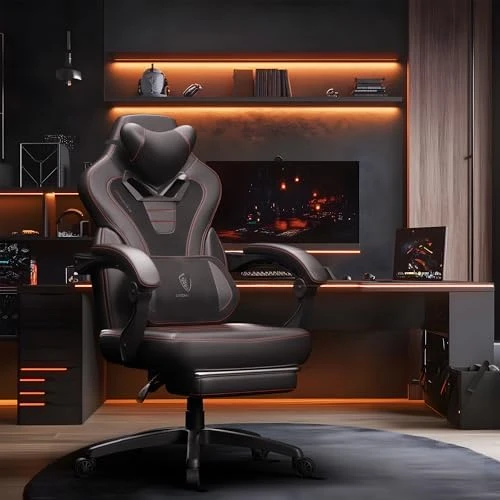 Fabric Gaming Chair with Footrest — Smart Chairs, Dowinx