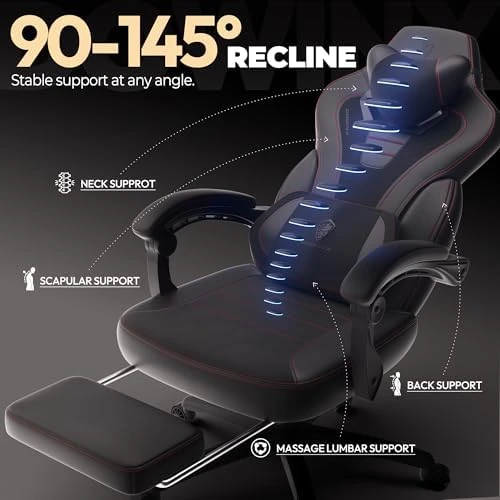 Fabric Gaming Chair with Footrest — Smart Chairs, Dowinx