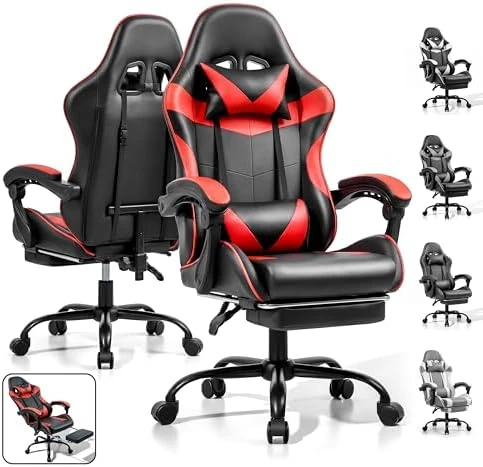 Gaming Chair with Footrest and Lumbar Support — Smart Chairs, Ray Bear