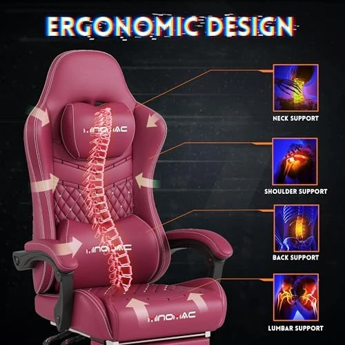 Gaming Chair with Footrest and Lumbar Support — Smart Chairs, MINOMAC