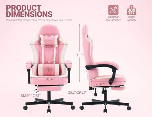Gaming Chair with Footrest, Ergonomic High Back Computer Chair — Smart Chairs, Mistpeople