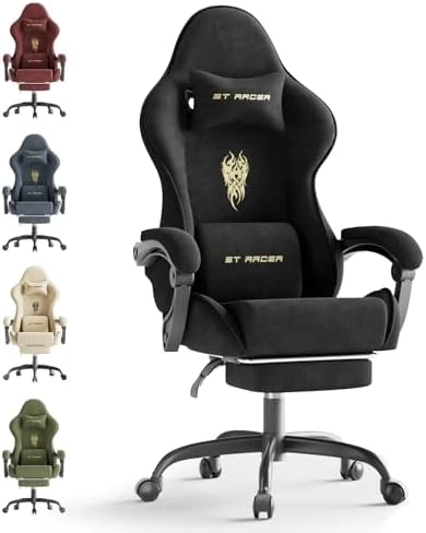 Gaming Chair with Footrest Massage Lumbar Cushion — Smart Chairs, Generic