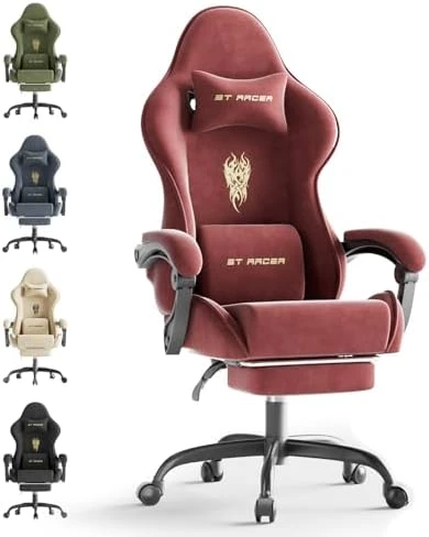 Gaming Chair with Footrest Massage Lumbar Cushion — Smart Chairs, Generic
