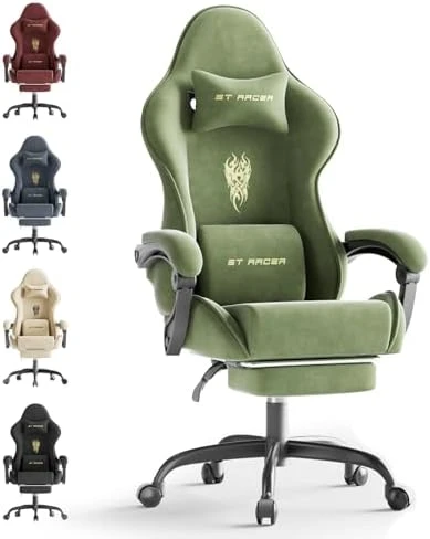 Gaming Chair with Footrest Massage Lumbar Cushion — Smart Chairs, Generic