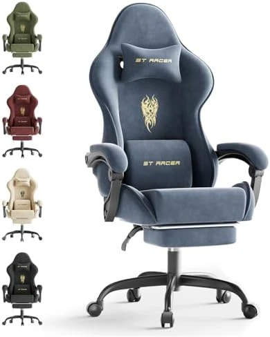 Gaming Chair with Footrest Massage Lumbar Cushion — Smart Chairs, Generic
