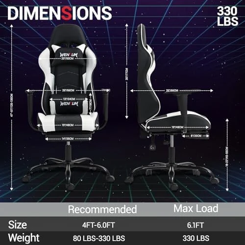 Gaming Chair with Footrest — Smart Chairs, WENTUM