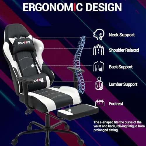Gaming Chair with Footrest — Smart Chairs, WENTUM