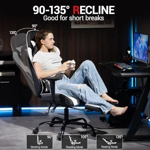Gaming Chair with Footrest — Smart Chairs, WENTUM