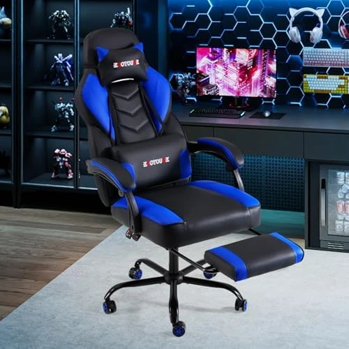 Gaming Chair with Footrest — Massage Chairs, ECOTOUGE