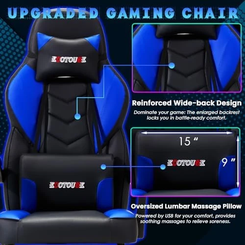 Gaming Chair with Footrest — Massage Chairs, ECOTOUGE